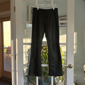 Leather straight leg jeans Black